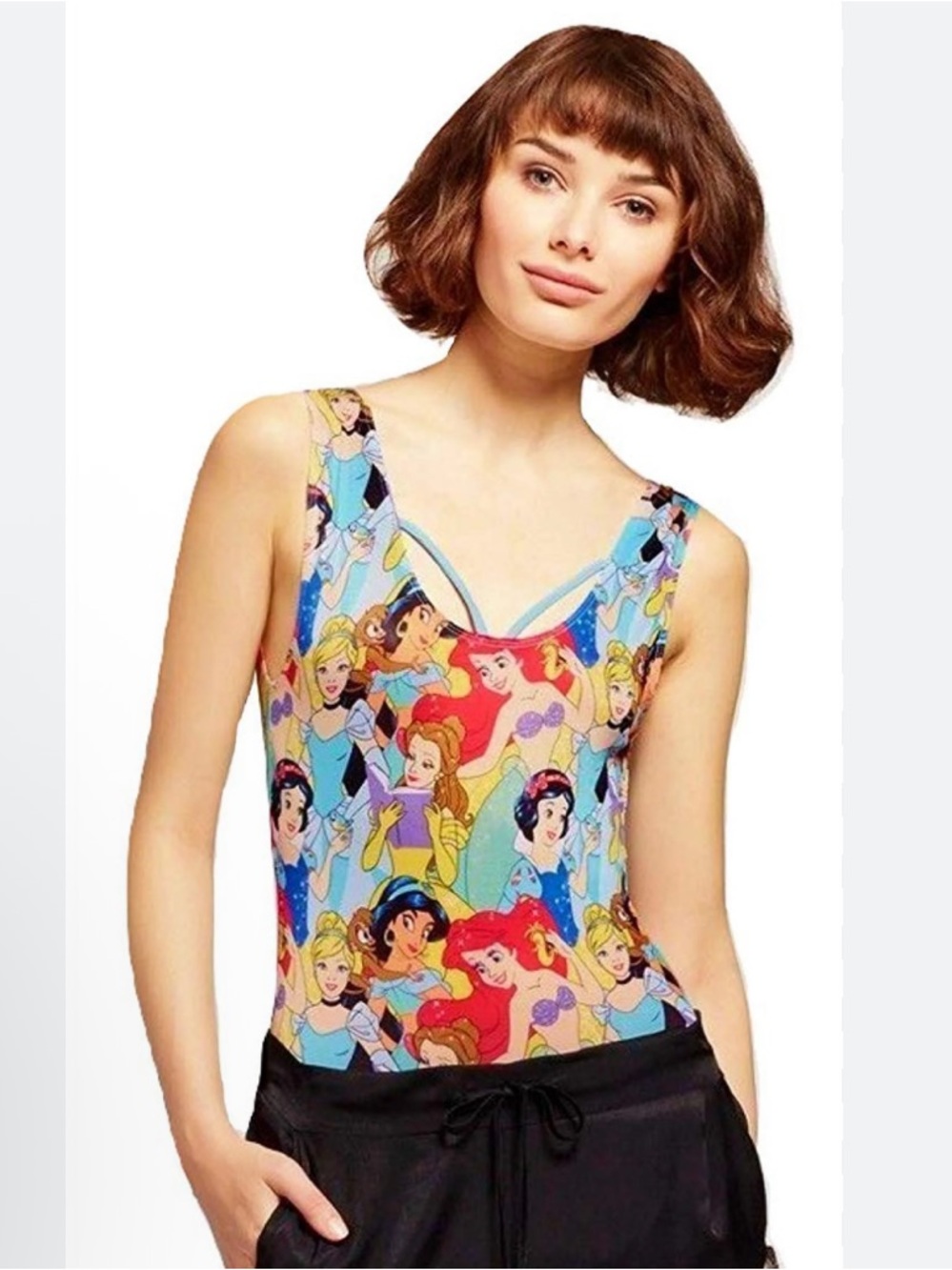 NWT Women’s Disney Princess Print Sleeveless Bodysuit